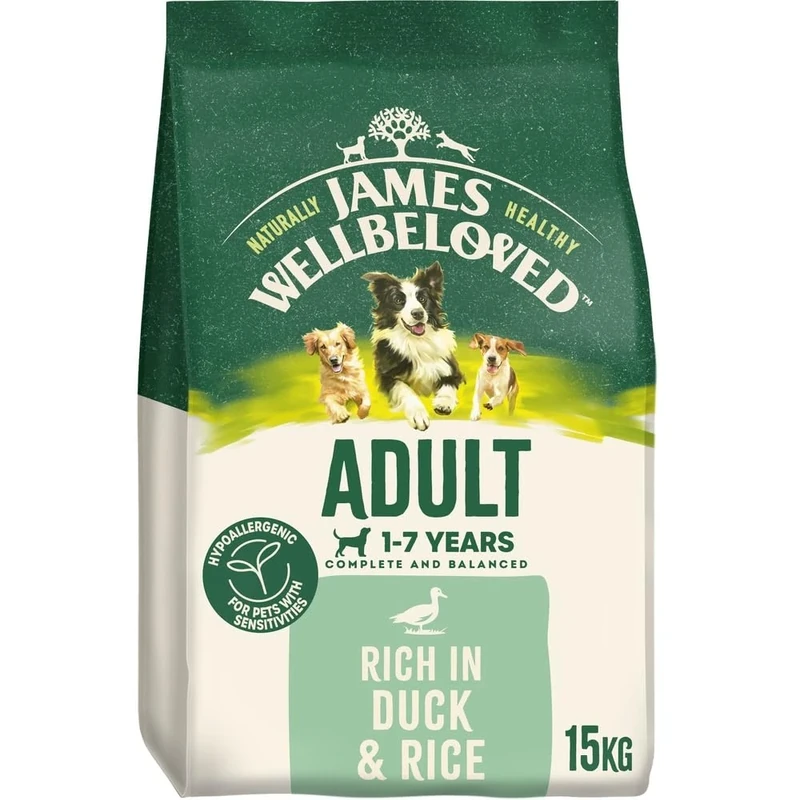 James Wellbeloved Dog Adult Hypoallergenic Dry Food Duck and Rice 15 kg