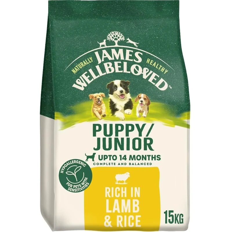 James Wellbeloved Dog Puppy Hypoallergenic Dry Food Lamb and Rice 15 kg
