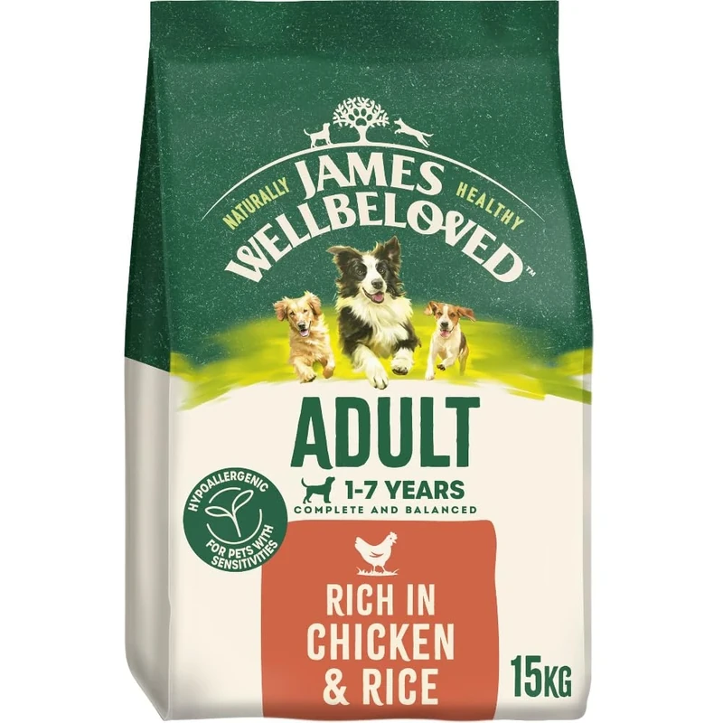 James Wellbeloved Adult Dog Food with Chicken and Rice 15kg