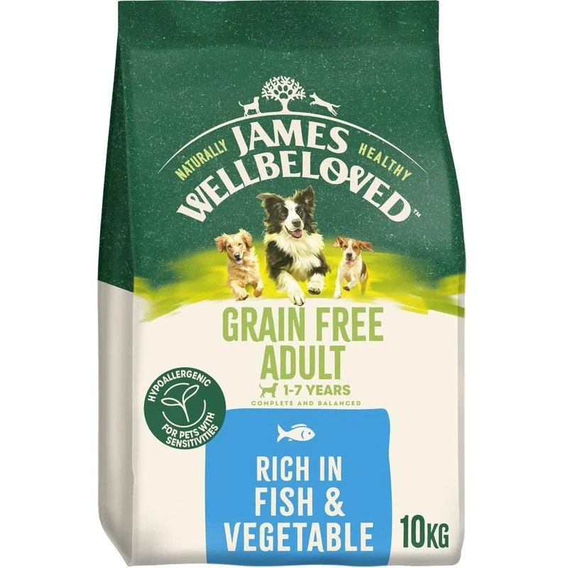 James Wellbeloved Dog Adult Hypoallergenic Dry Food Grain Free Fish 10 kg