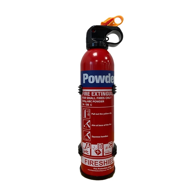 Small 600g BC Dry Powder Aerosol Fire Extinguisher - Multi Purpose Extinguisher Great for Home & Vehicle Use - FireShield (600g Fire Extinguisher)