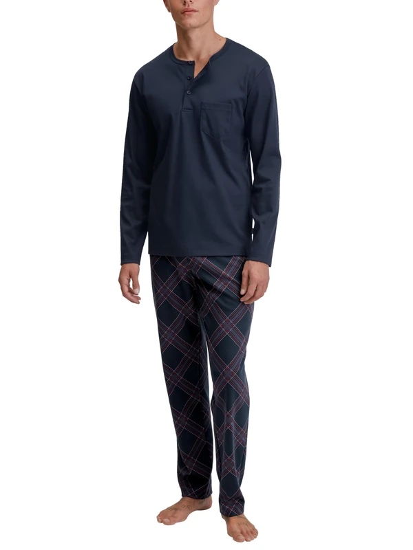 CALIDA Men's Relax Comfy Pajama Set, Dark Sapphire, 46