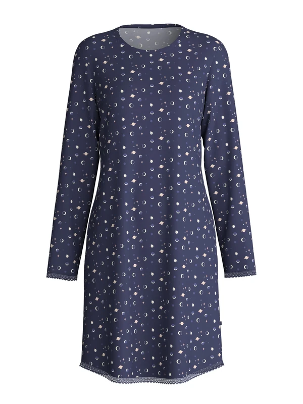CALIDA Women's Midnight Dreams Night Shirt, Peacoat Blue, reguläre Passform
