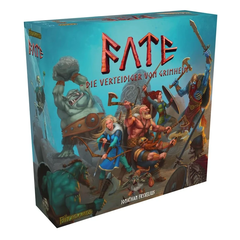 Fate: Grimheim Defender, Elznir Games, Cooperative Fantasy Board Game, Tower Defense Strategy, for 1-4 Players, Ages 14+, Epic Adventure, Heroes & Magic, Tactical Game, FryxGames