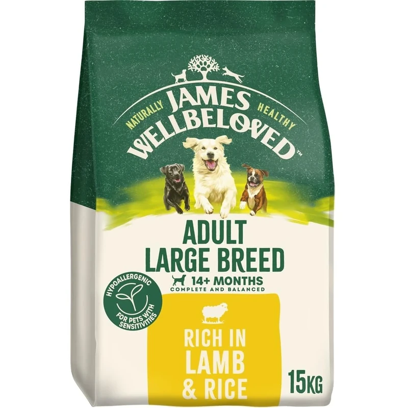 James Wellbeloved Dog Adult Hypoallergenic Dry Food Large Breed Lamb and Rice 15 kg