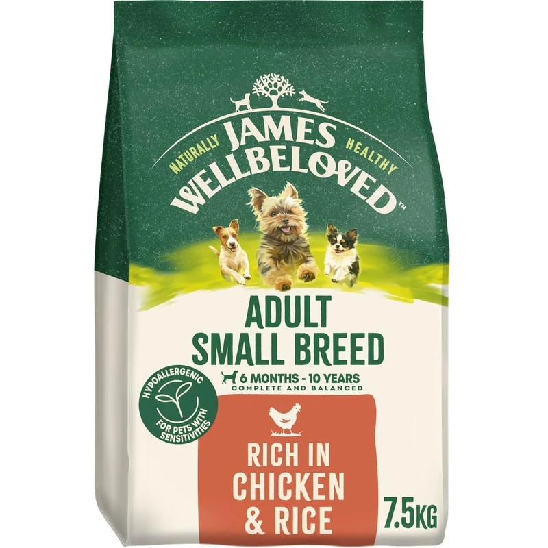 James Wellbeloved Dog Adult Hypoallergenic Dry Food Small Breed Chicken and Rice 7.5 kg