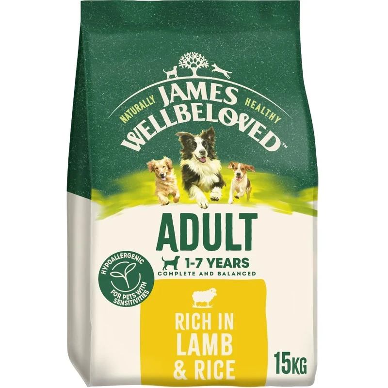 James Wellbeloved Dog Adult Hypoallergenic Dry Food Lamb and Rice 15 kg