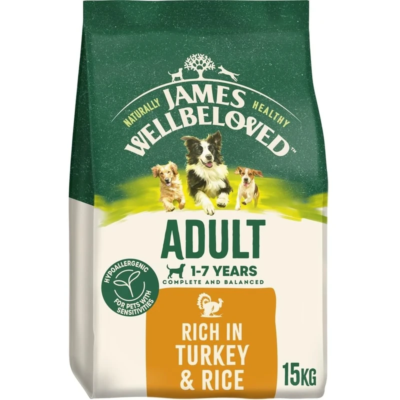 James Wellbeloved Dog Adult Hypoallergenic Dry Food Turkey and Rice 15 kg