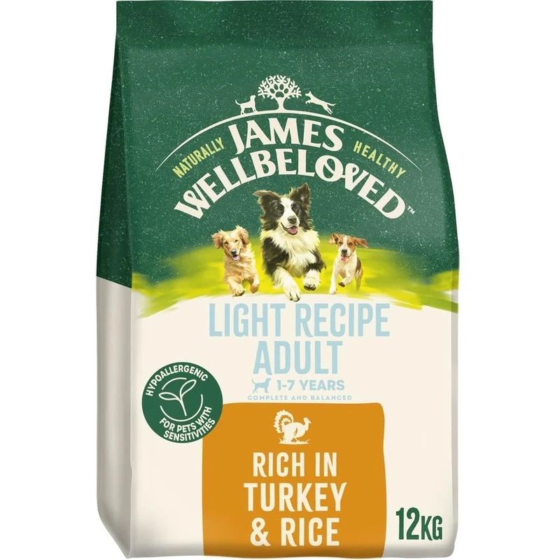 James Wellbeloved Dog Adult Hypoallergenic Dry Food Light Turkey and Rice 12 kg