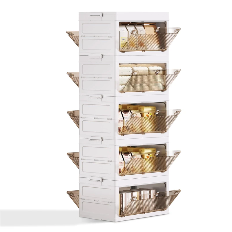 QudraKast 5-Tier Stackable Plastic Storage Bins - 23QT Stackable Storage Bins - Closet Organization and Storage, Suitable for Bedroom, Organization and Storage Boxes for Study, Toy Room, Office - Image 1