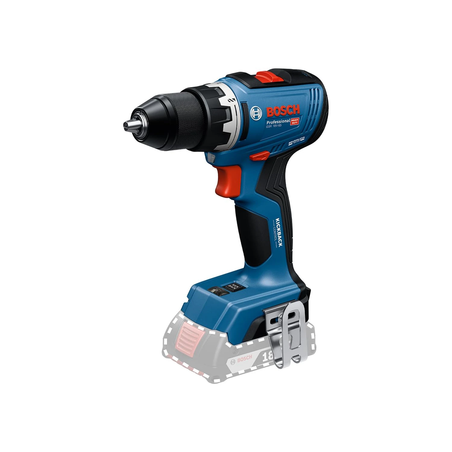 Bosch Professional 18V System Cordless Drill Driver GSR 18V-65 (Brushless Motor, Head Length 166)