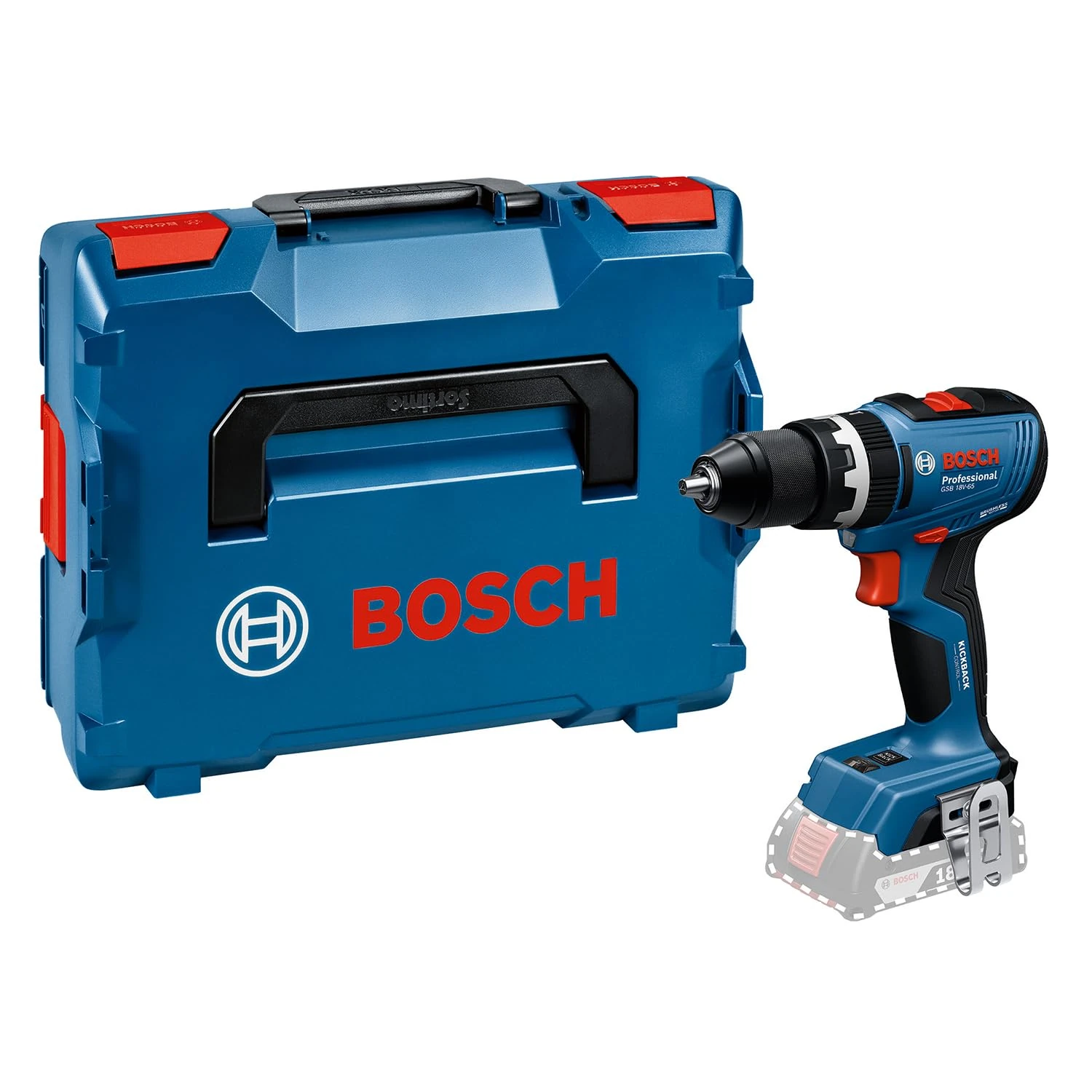 Bosch Professional 18V System Cordless Drill Driver GSB 18V-65 (Brushless Motor, Head Length 175, incl. L-BOXX)