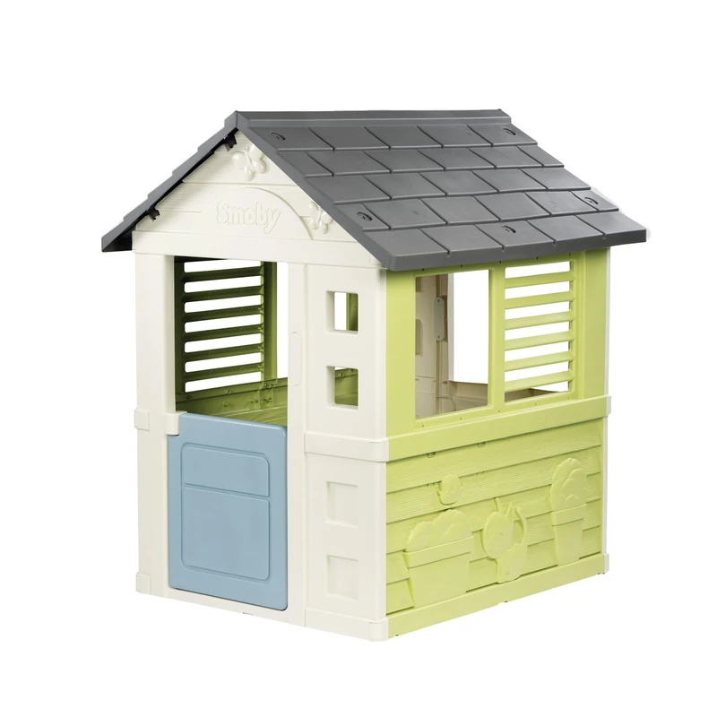 Smoby Life - Pretty House - Modern Design - Gate, Windows with Shutters - Recycled Material - From 2 Years Old - Made in France