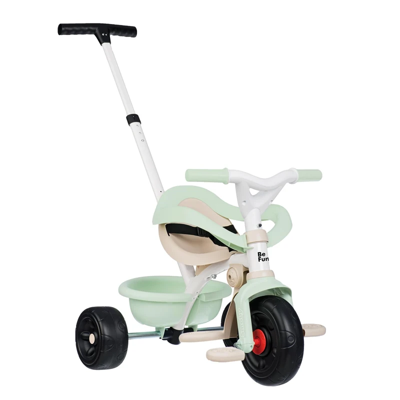 Smoby - Be Fun Confort Tricycle - 3 in 1 Evolutionary - Parental Handle Adjustable to 3 Heights - Adjustable Seat - From 10 Months to 3 Years - Made in Spain