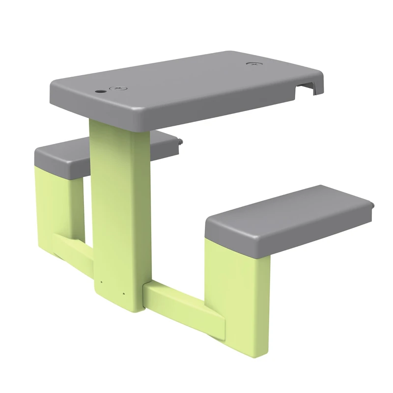 Smoby Life - Picnic Table - 2 Benches - Compatible with Many Houses - Recycled Material - From 2 Years Old - Made in France