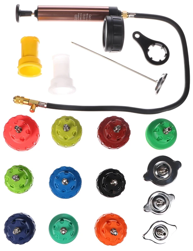 SIXTOL MECHANIC COOLING TESTER 18 | Cooling System Pressure Tester | 0-2.5 bar | 18-Piece Kit | Universal Adapters | Automotive Tool