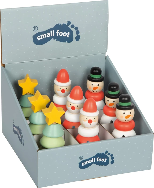 small foot Christmas and Winter Stacking Figures Display, wood, set of 9, for Advent calendars or gift exchanges, 12677