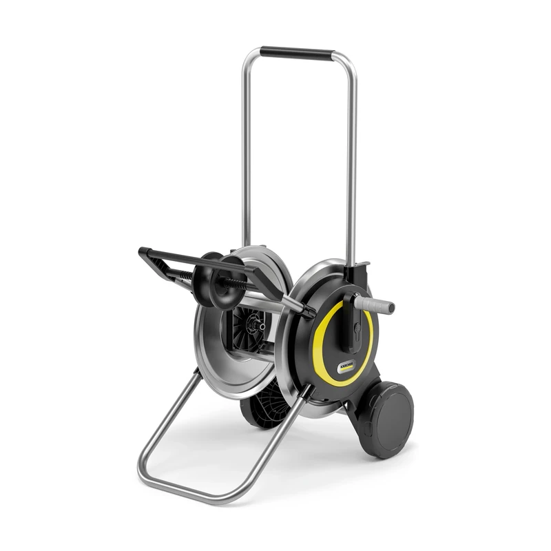 Kärcher HT 5M Compact and Movable Hose Trolley with Extra Wide Base, Robust Metal Hose Reel, Height-Adjustable Handle, Black