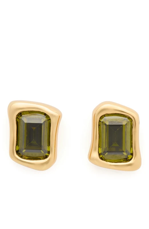 Kate Spade New York MOLTEN GLASS EARRING Green/Gold