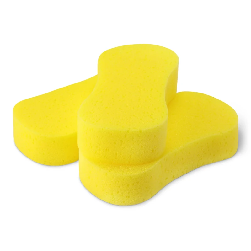 Amazon Basics Jumbo Sponges for Car Cleaning, Washing and Windows, Yellow, Pack of 3
