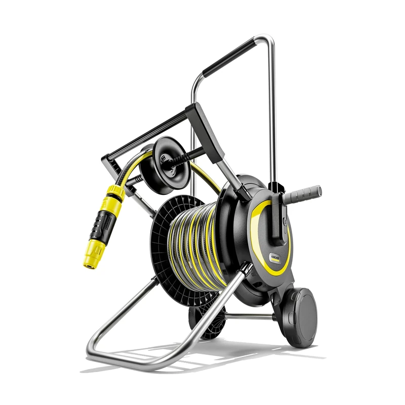 Kärcher Hose Trolley HT 4.20 Set, High Stability, Angled Hose Connection, Includes Syringe Holder, 20 m Kärcher Hose and Irrigation Accessories, Black