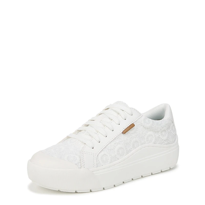 Dr. Scholl's Women's Time Off Sneaker, White Crochet Lace, 7 UK