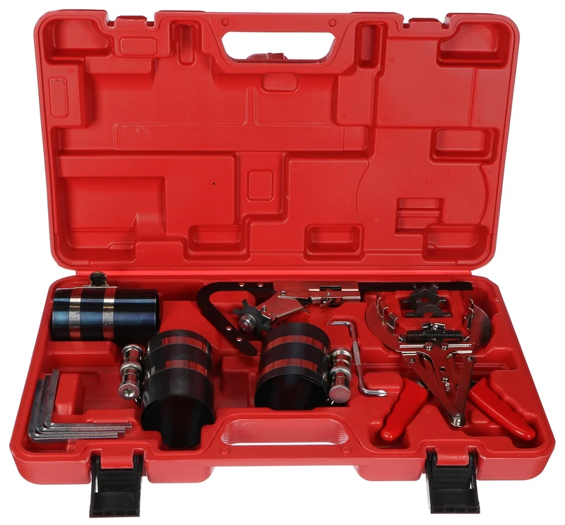 SIXTOL Mechanic Piston Set 11 | Piston Ring Removal Tool Kit | Compression Bands | Cleaning Tool | 11-Piece Set