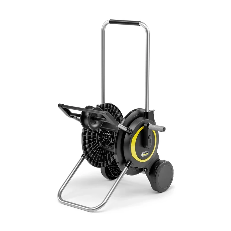 Kärcher Hose Trolley HT 4, High Stability and Stability, Easy to Roll Up and Unroll, Angled Hose Connection, Black