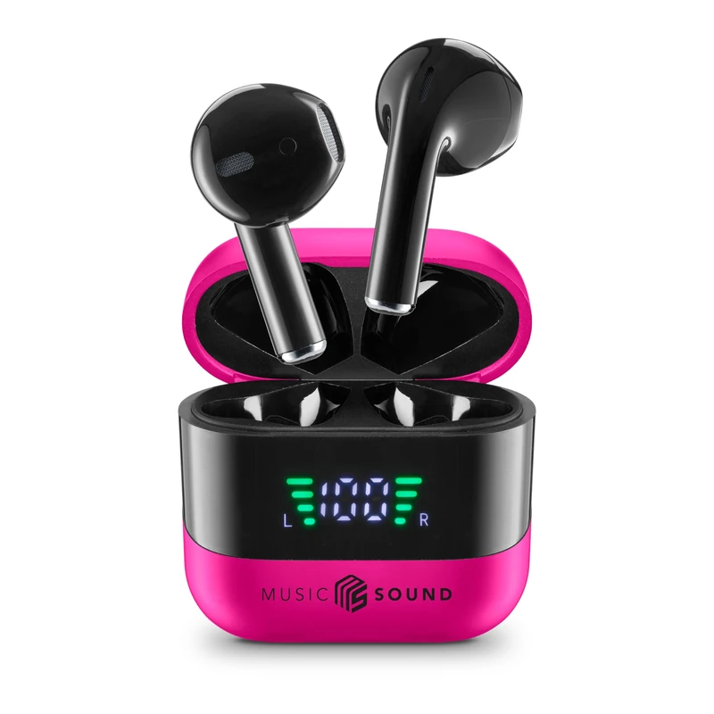 Music Sound SPARK TWS Bluetooth Earbuds - 30H Playtime - Pink