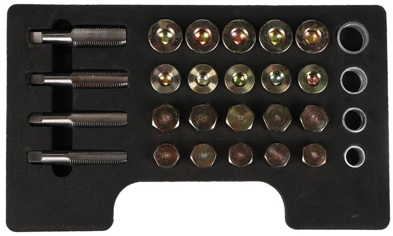 SIXTOL MECHANIC OIL PAN SET 64 | Thread Repair Kit | 64-Piece | Oil Drain Plug Repair | M13-M20
