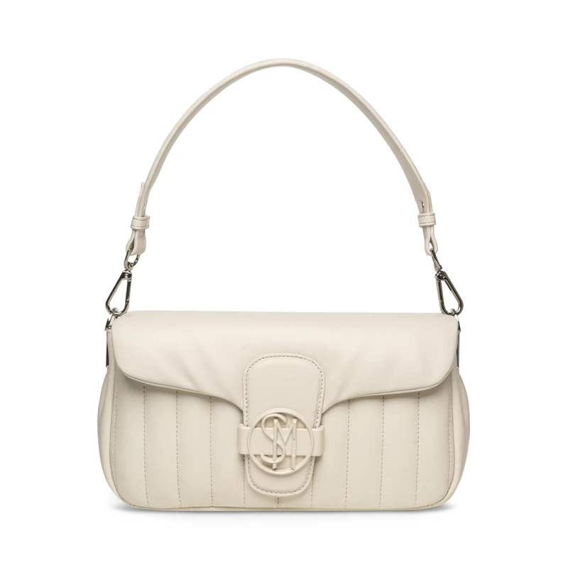 Steve Madden Women's Bpeachy Quilted Triple Compartment Crossbody Bag, Vanilla, One Size