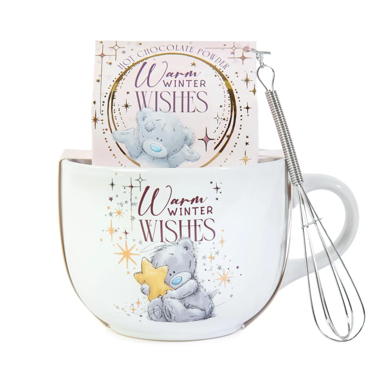 Me to You Tatty Teddy PorcelainMug And Hot Chocolate Gift Set - Official Collection, Grey, Blue