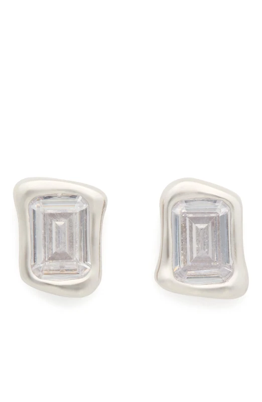 Kate Spade New York MOLTEN GLASS Stud Earrings, Clear/Silver