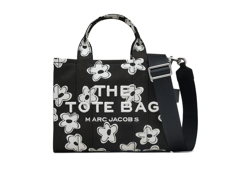MARC JACOBS Women's The Small Tote Bag, Black and White, 1x1x1