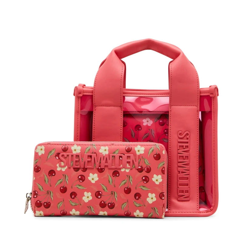 Steve Madden Women's Bwebber Clear Satchel, Sunset Coral, One Size