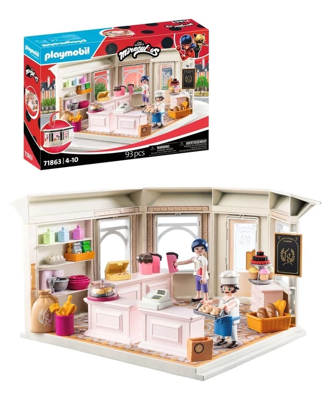 Playmobil - Miraculous - French Bakery - Toy from 4 years - Gift for children - Encourages creativity and role - playing - Bakery to re - enact and interactive play functions - 71863