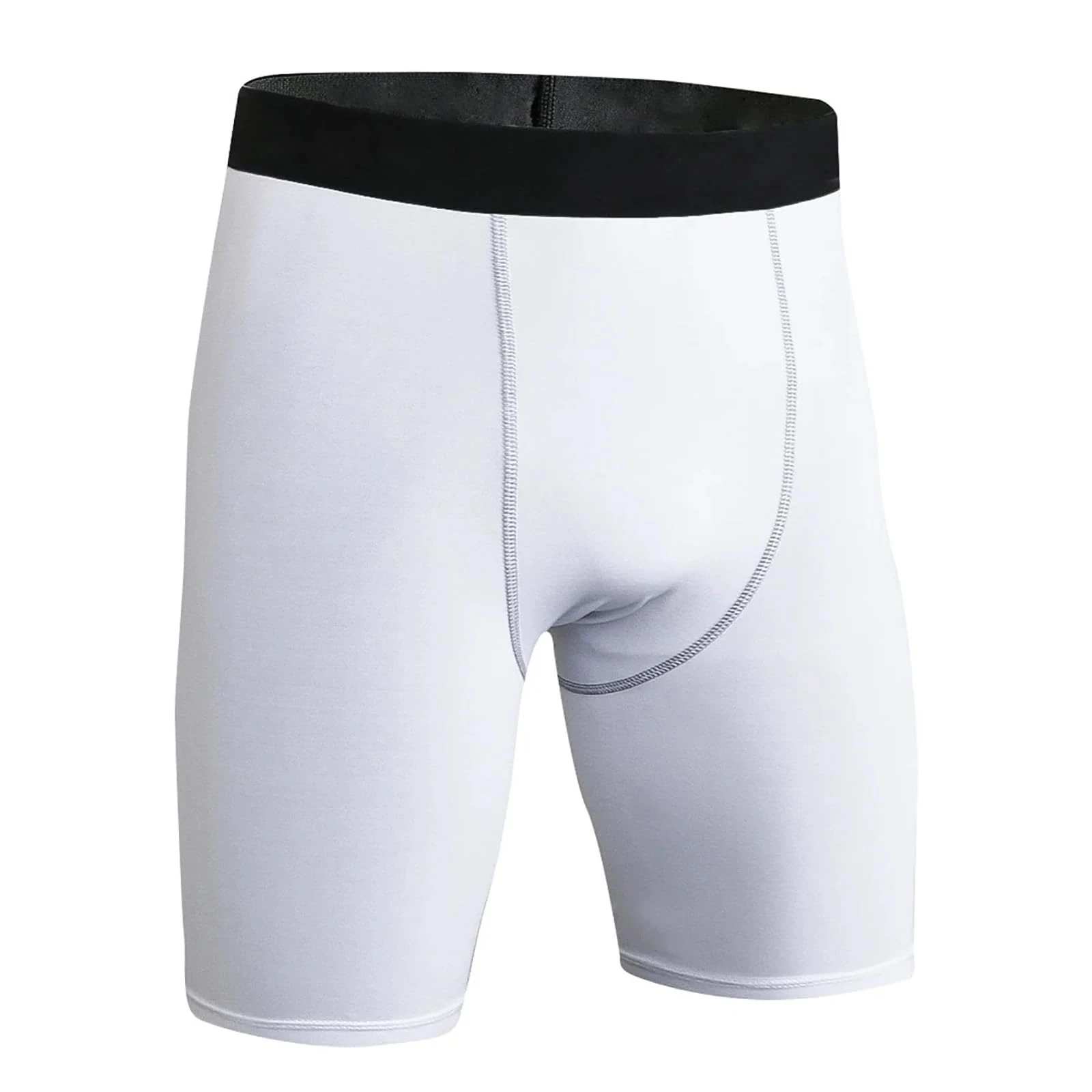 Mens Compression Shorts Gym Running Sports Underwear Base Layer Shorts Sports Undershorts Quick-Drying Fabric Men’s Workout Shorts with Compression Fit (UK, Alpha, S, Regular, Short, Small, White)