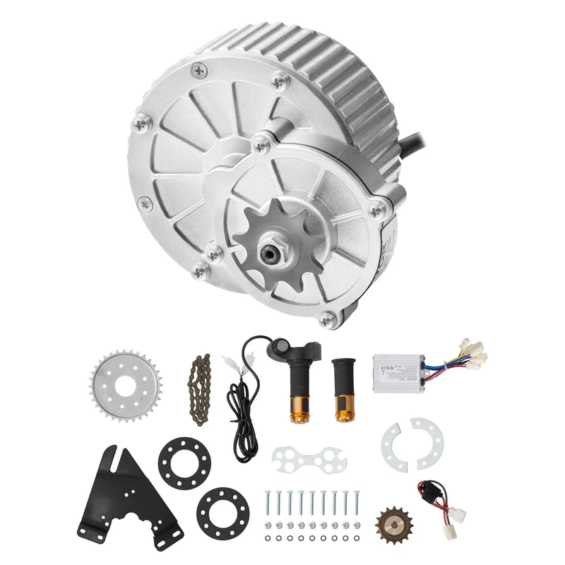 VEVOR 450W Electric DC Motor with Brushes - 36V 3000RPM Motor with Upgraded Speed Controller and Twist Grip Throttle Kit Electric Motor for Go Karts, E-Bikes, Motorcycles, Scooters