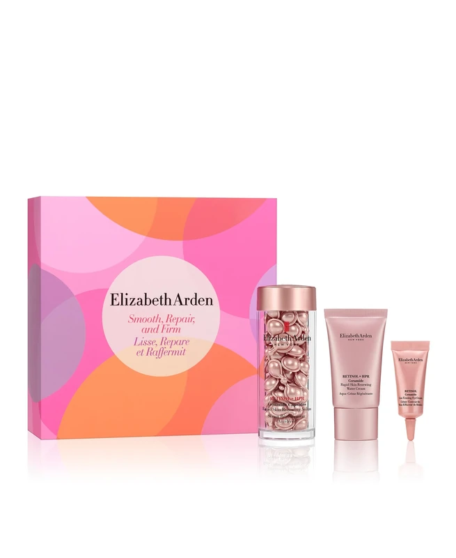 Elizabeth Arden RETINOL + HPR CERAMIDE Smooth, Repair & Firm, 60 Capsules Gift Set, anti-aging skincare for smoothing fine lines & wrinkles, luxury gifting for women