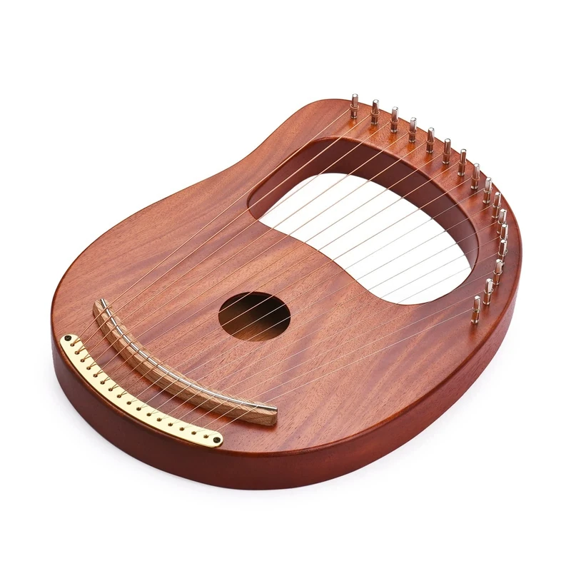 YJKKZQLB 16-String Wooden Lyre Harp Metal Strings Solid Wood String Instrument Beginners Harp String Instrument