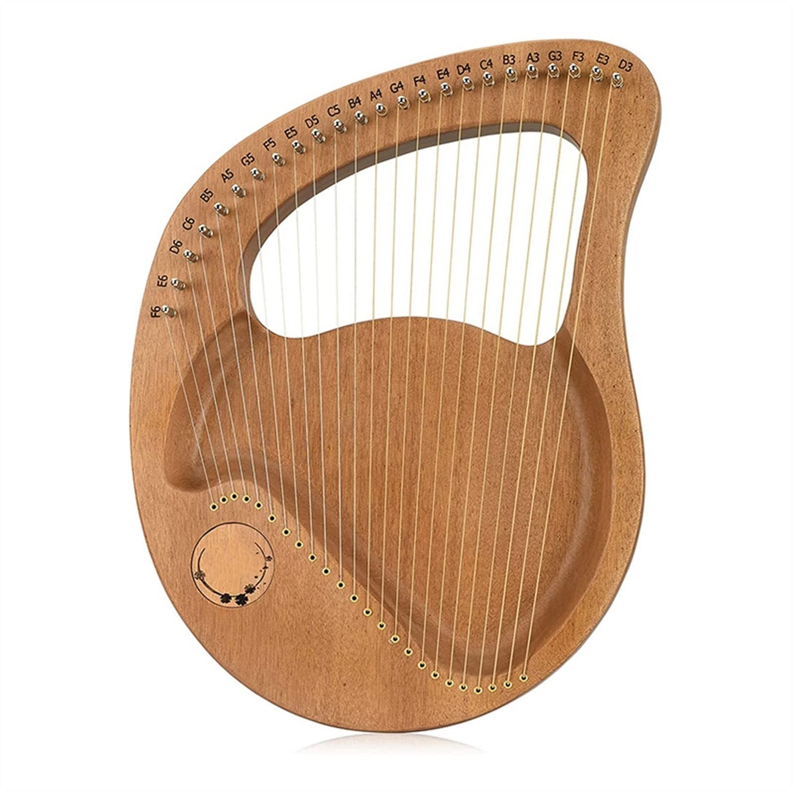 YJKKZQLB 24 String Lyre Harp Handheld Musical Instrument With Tuning Wrench Beginners Harp String Instrument