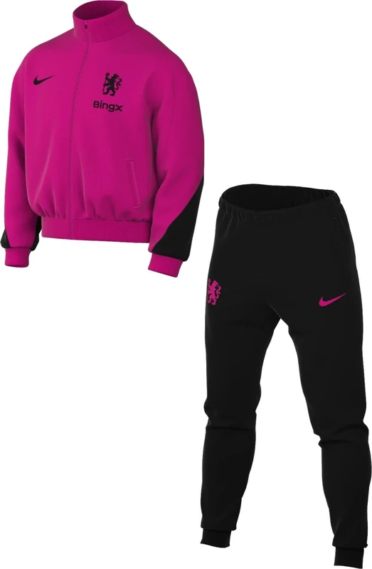 Nike FC Chelsea Strike Third Dri-Fit Football Tracksuit Knitted Material (Mens), Pink Prime/Black/Pink Prime, FV7031-659, S