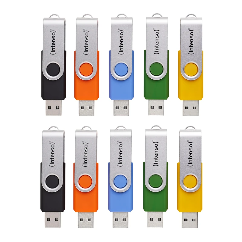 Intenso Basic Line USB Flash Drives Multipack 10x 16GB USB 2.0 with Labelling Labels Multi-Coloured