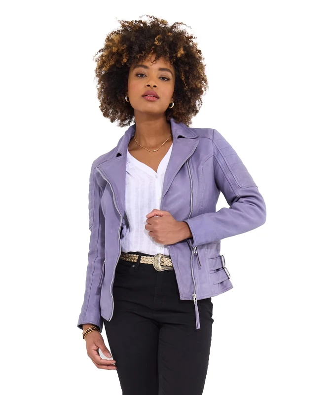 Joe Browns Women's Quilted Biker Jacket, Lilac, 10