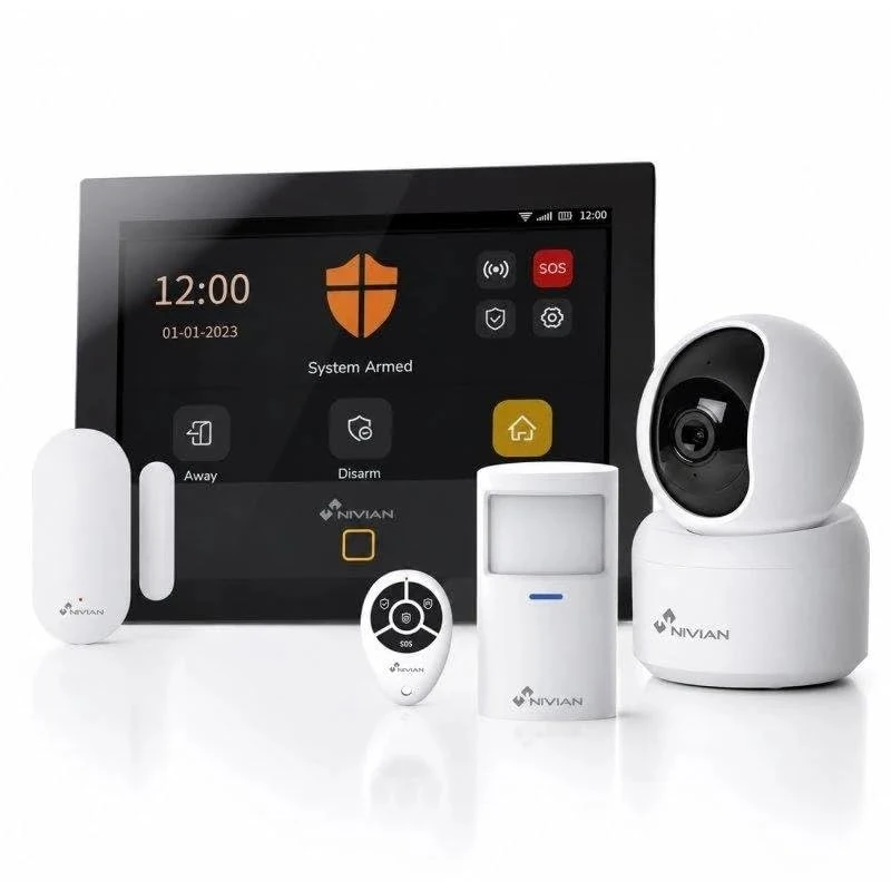 NIVIAN Alarm Pack WiFi GSM 4G Wireless Indoor Motion Sensor Opening Siren Outdoor - Image 1
