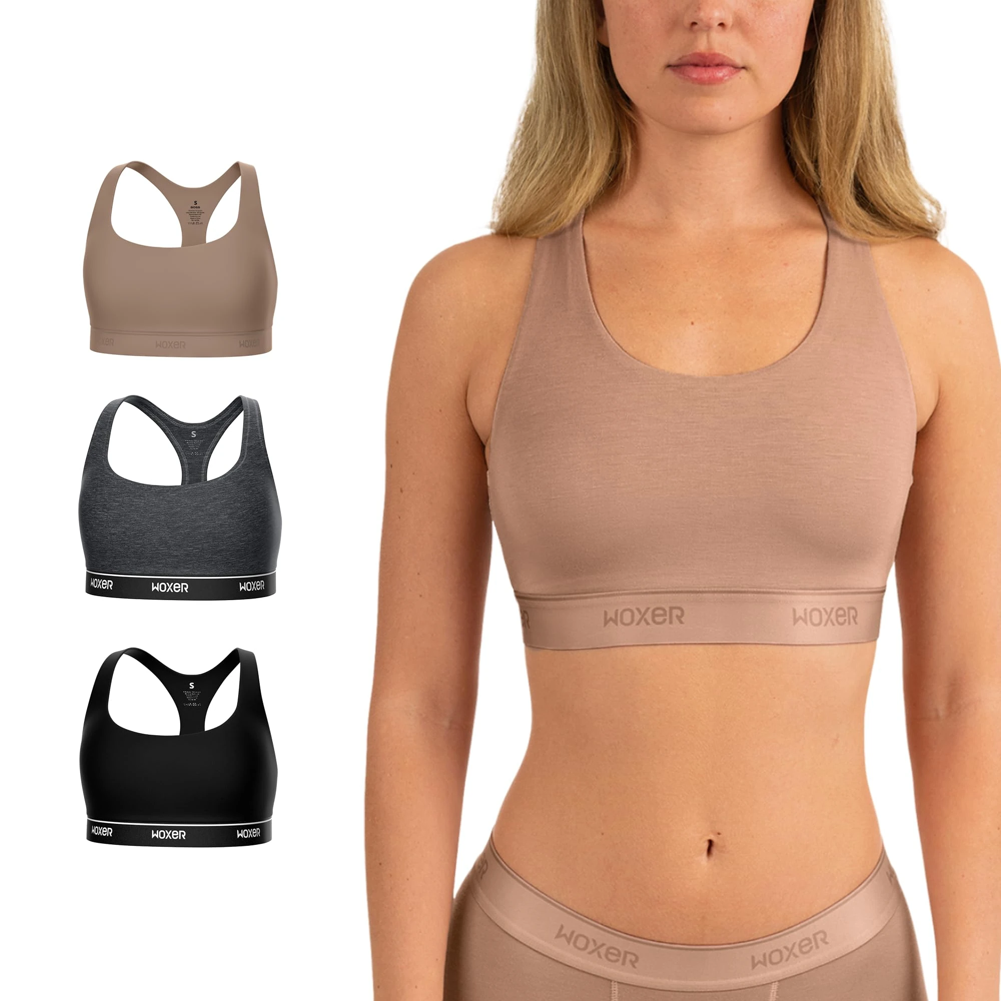 Woxer Boss Bralettes for Women - Wireless, Seamless, Comfortable Support Bra, Multi, S