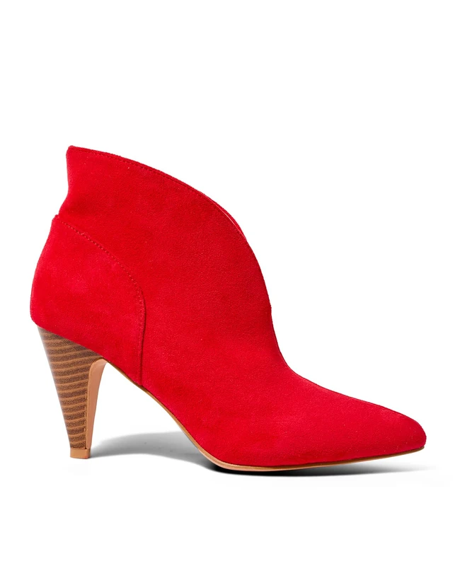 Joe Browns Women's Pointed Toe Microsuede Ankle Boots, Wide Fit, Red, UK 7 - Image 1
