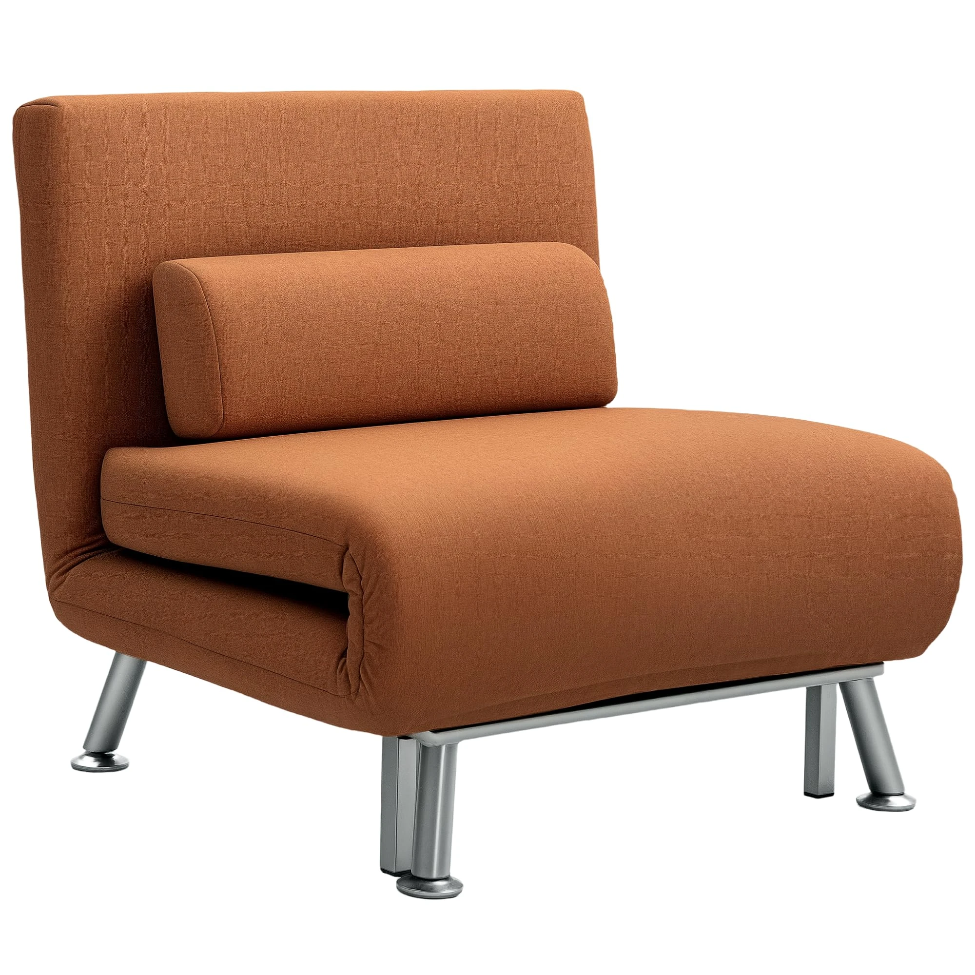 HOMCOM Linen Chair Bed, 3-in-1 Convertible Sleeper Chair with Adjustable Backrest, Pillow, for Living Room, Bedroom, Coffee