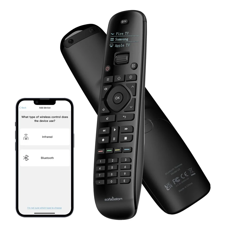 SofaBaton U2 Universal Remote with Backlit, improved scroll, Longer Infrared Signal & Raise to Wake, All-in-One Remote Control with APP & Customizable Macro Button