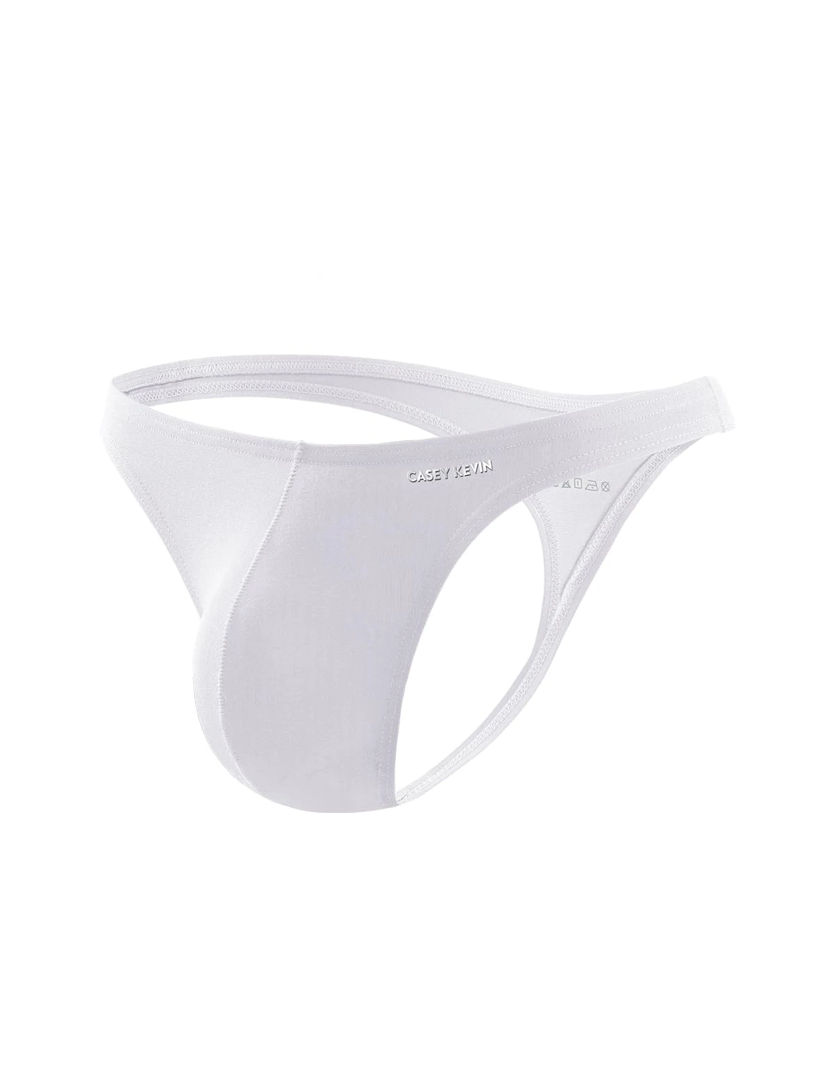 Mauro Kane Men's Sexy Thongs Bamboo G-String Low Rise Bulge Pouch Underwear for Men Breathable Underpants,White-L